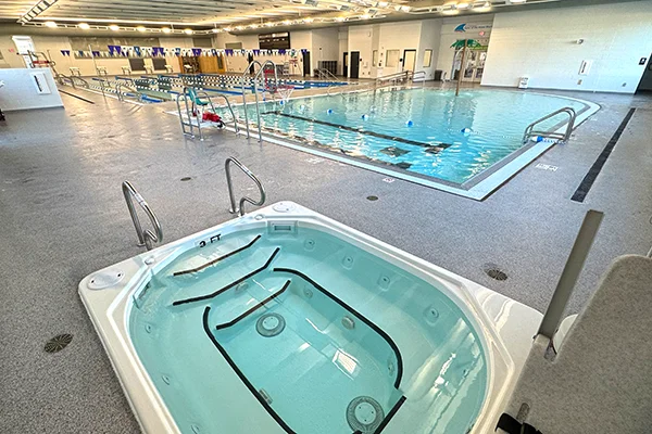 Sauna, family recreation pool and competition pool at YMCA of Washington County.