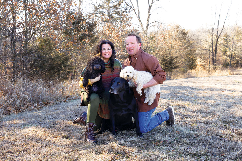 Mark and Wendy Hall and their dogs